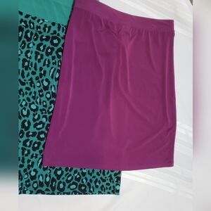 Jaclyn Smith Purple and Teal Skirt Set